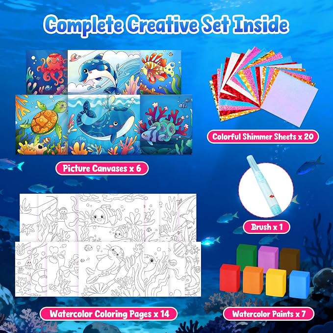 JoyCat Paint with Water Coloring Books & Shimmer Art | Art & Craft Activity - Image 2