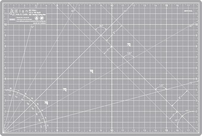 Elan Cutting Mat A3 Gray, Self Healing Cutting Mat 12x18 Inch, 5-Ply Craft by Elan