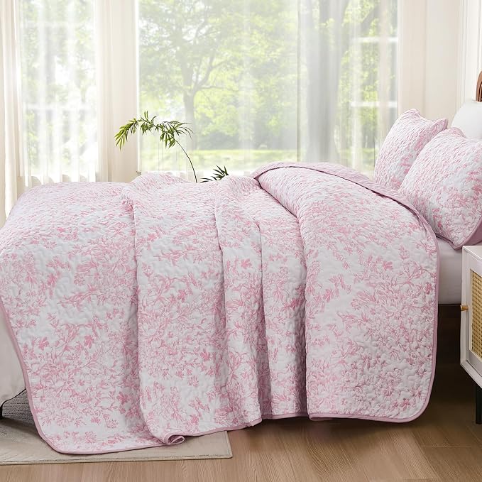 WONGS BEDDING Quilt Queen Size, Botanical Quilt - Image 3