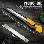 24 Pack Box Cutter Retractable, Utility Knife 9MM Wide Snap-Off Blades - Image 4