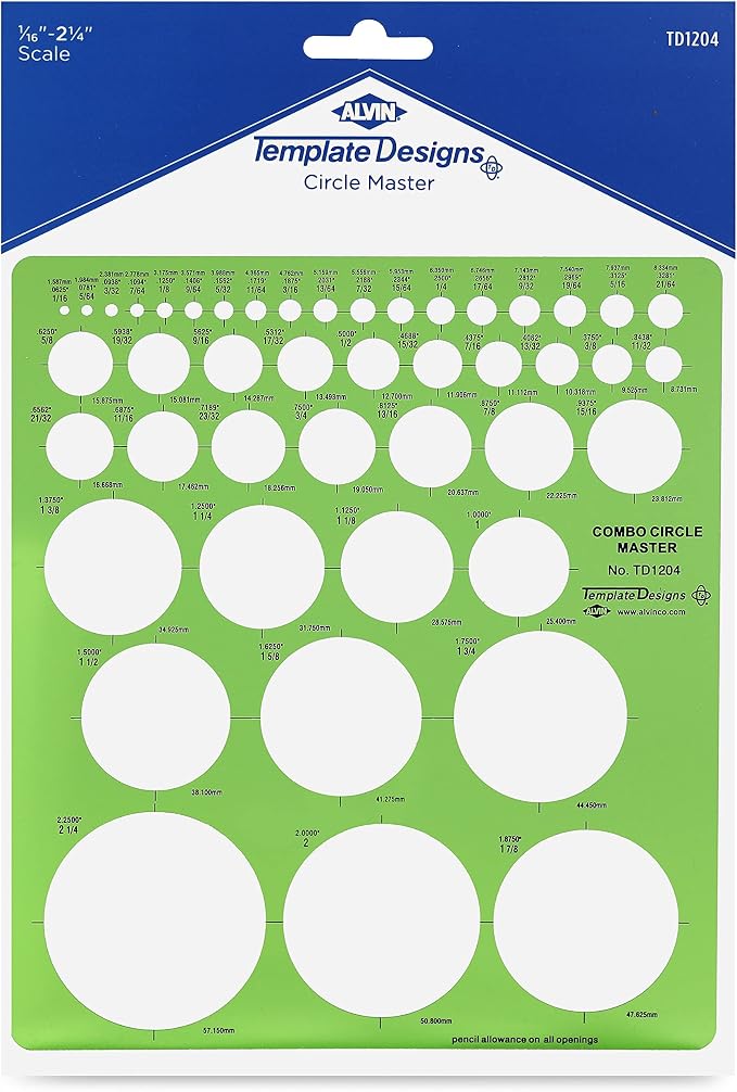 ALVIN, Circle Master Template, Drawing and Drafting Tool by Alvin