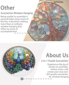 Acrylic Puzzle Suncatcher, Peacock Rainbow Feathers Sun Catcher - Image 5