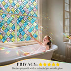 Coavas Window Privacy Film Stained Glass Window Clings 3D Rainbow Film - Image 2