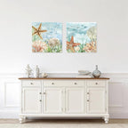 Ocean Wall Decor Seashell Starfish Coral Canvas Print Coastal Wall Art - Image 4