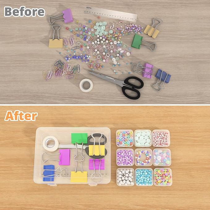 Mathtoxyz Bead Organizer Box, Mini Clear Storage Containers - Image 5