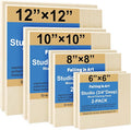 Falling in Art Unfinished Birch Wood Canvas Panels Kit, 8 Pack of 4 Sizes by FallinginArt