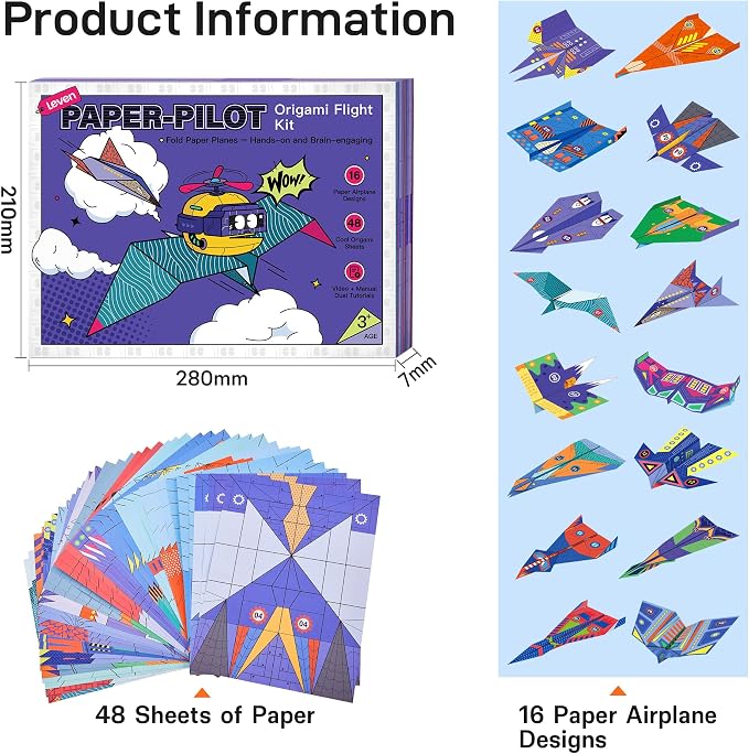 Leven DIY Paper Airplane Book, 16 Creative Folding Paper Planes - Image 8