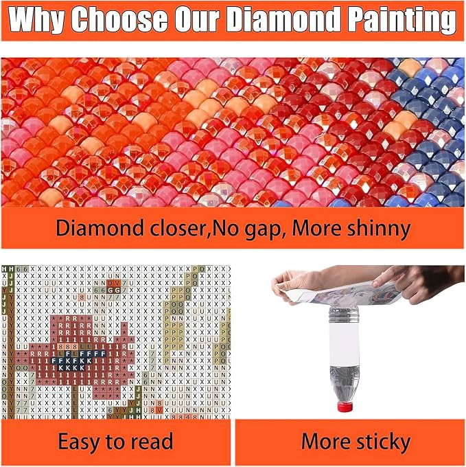 WUDWL Square Diamond Painting Kits Square Drill Diamond Painting, Square - Image 6