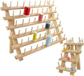 New brothread 60 Spools + 12 Spools Wooden Thread Rack/Thread Holder Organizer by Newbrothread