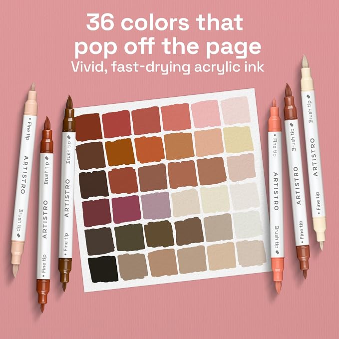 ARTISTRO 36 Skin Tones Acrylic Paint Markers - Image 2
