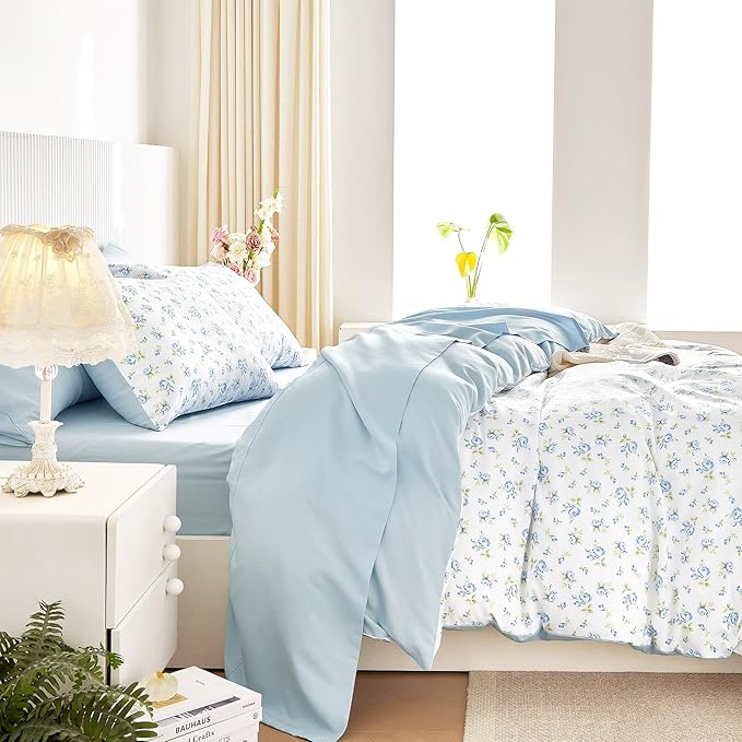Wake In Cloud - Coquette Duvet Cover Set, Floral Cottagecore Flower Shabby Chic - Image 3