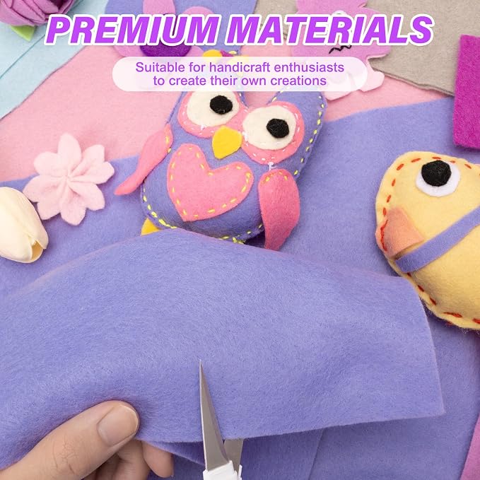 XSEINO 13 Rolls Lavender Felt Fabric, Lavender Series Colors Soft Nonwoven - Image 5