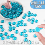 Sea Blue Glass Marbles, 0.97 LB Transparent and Smooth Flat Glass Beads - Image 3