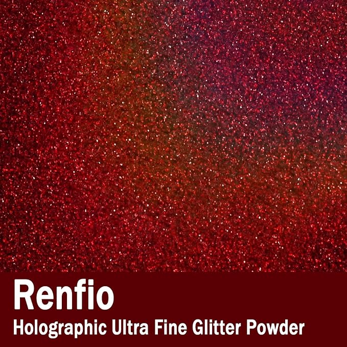 Renfio Holographic Ultra Fine Glitter Powder Metallic Resin Glitter 2.11 Oz/60g - Image 2