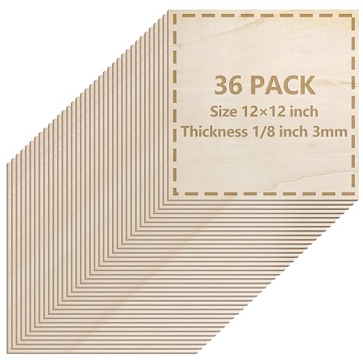 36 Pack Basswood Sheets 1/8 inch, 3mm Basswood by LeShang