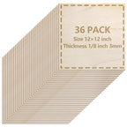 36 Pack Basswood Sheets 1/8 inch, 3mm Basswood by LeShang