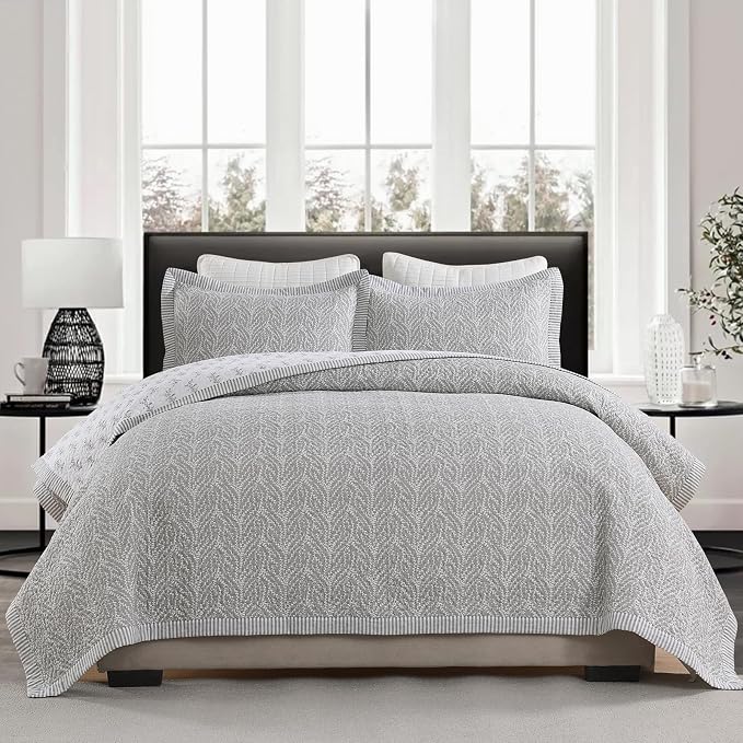 SahSahCasa Quilt Set Queen Size, 100% Cotton Quilt Bedding Set Bedspread - Image 9