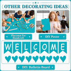 Teal Blue Bulletin Board Roll Non-Woven Fabric Poster 16in X 20ft | Back to - Image 7