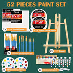 ESRICH Acrylic Paint Canvas Set, 52 Piece Professional Painting Supplies Kit - Image 2