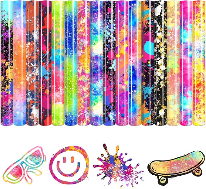 HTVSTD Multicolor Ink Heat Transfer Vinyl 16 Sheets 12×10in Iron on Vinyl | by CraftingEveryday