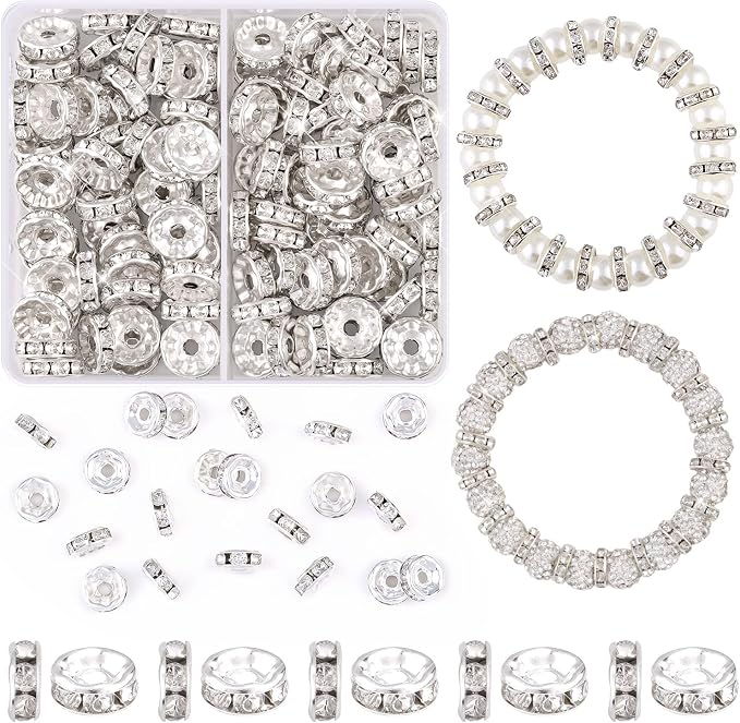 100 pcs 10mm Spacer Beads for Jewelry Making | Rondelle Bead Spacers Bulk by TINKRSTUFF