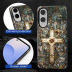 for Samsung Galaxy S25 Edge Case, Christian Cross Stained Glass Pattern Glossy - Image 6