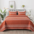 Andency Terracotta Quilts Queen Size, 3 Pieces Queen Quilt Bedding Set Boho by Andency