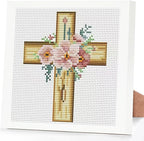 Tiwabb Cross Stitch Kits for Beginners, Flowers Stamped Cross Stitch for Adults by DIYHomeDecor