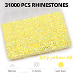 33000Pcs Yellow Rhinestones for Bedazzling, Mix Sizes 2, 6mm Flatback Gems - Image 3