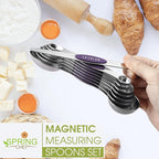 Spring Chef Purple Stainless Steel Magnetic Measuring Spoons Set of 8 - Image 2