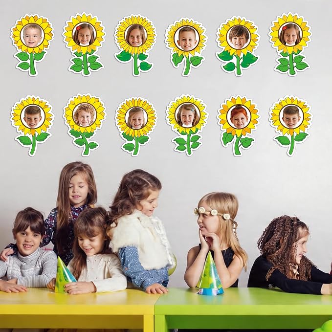 60pcs Sunflower Theme DIY Cutouts Sunflower Bulletin Board Decoration Set - Image 5