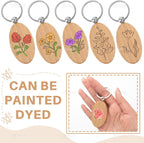 AUEAR, Blank Wooden Key Chain Wood Keychain Key Ring Key Tags Personalized EDC - Image 3