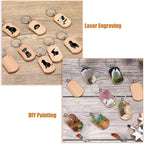 JUXYES 200 PCS Unfinished Wooden Keychain Blanks - Image 5