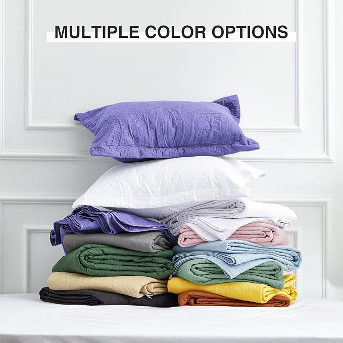 Love's cabin Quilts for Queen Bed Deep Purple Bedspreads Bedding Set - Image 8