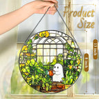 8'' Halloween Ghost Greenhouse Sun Catcher Ornament, Stained Glass Window - Image 4