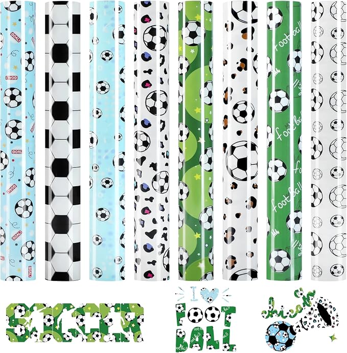 HTVRONT Soccer HTV Heat Transfer Vinyl, 9 Packs Iron on Vinyl by HTVRONT