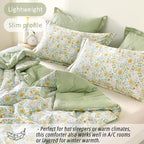 LEMIROE Floral Cotton Comforter Twin Size 2Pcs - Image 3