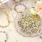 Augshy 700Pcs Silver Gold Heart Beads, Heart Spacer Beads - Image 3