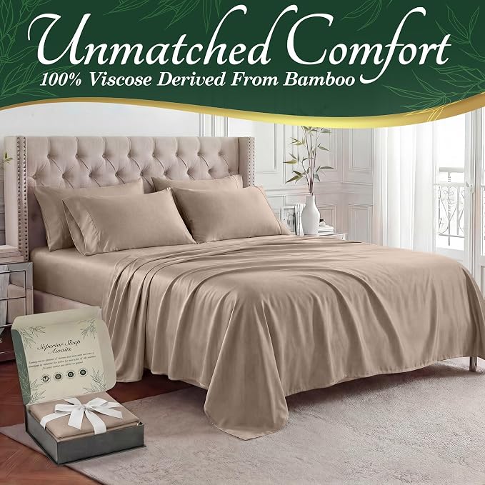 DECOLURE 100% Viscose Derived from Bamboo Sheets Queen Size - Image 2