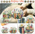 ijbnhd 8 Pcs Diamond Art Coasters Kits Books Diamond Painting Coasters | Books - Image 2