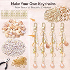 CraftyDream 558 Pcs Seashell Keychain Making Kit DIY Beach Charms Ocean Craft - Image 3