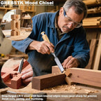 GREBSTK 4-Piece Ultra-Sharp Wood Chisel Set, CR-V Steel Beveled Blades - Image 6