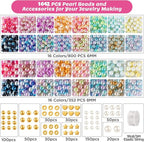 Funtopia Pearl Beads for Bracelets, 6mm 8mm Colorful Round Beads for Jewelry - Image 4