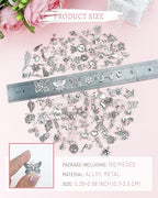 JIALEEY Wholesale Bulk Lots Jewelry Making Silver Charms Mixed Smooth Tibetan - Image 2