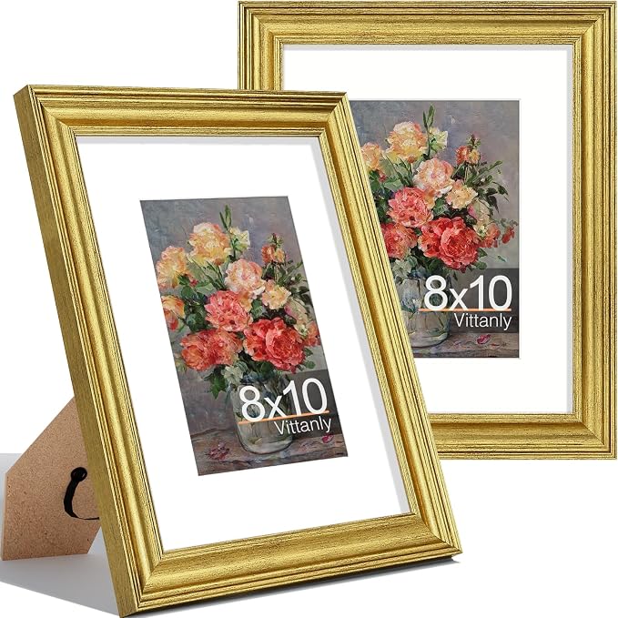 Vittanly 8x10 Picture Frames Set of 2, Ornate Vintage Photo Frame by Vittanly