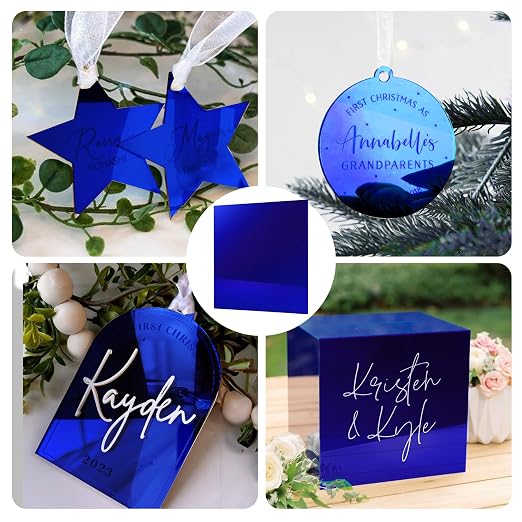 5 Pack 12x12 Inch Blue Mirrored Acrylic Sheets, 1/8 in Thick | Plastic Glossy - Image 5