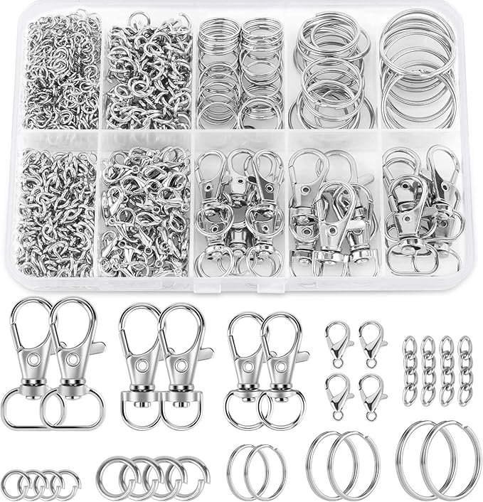 523PCS Keychain Making Kit, Keychain Making Supplies Including Keychains Clips by Sucrown