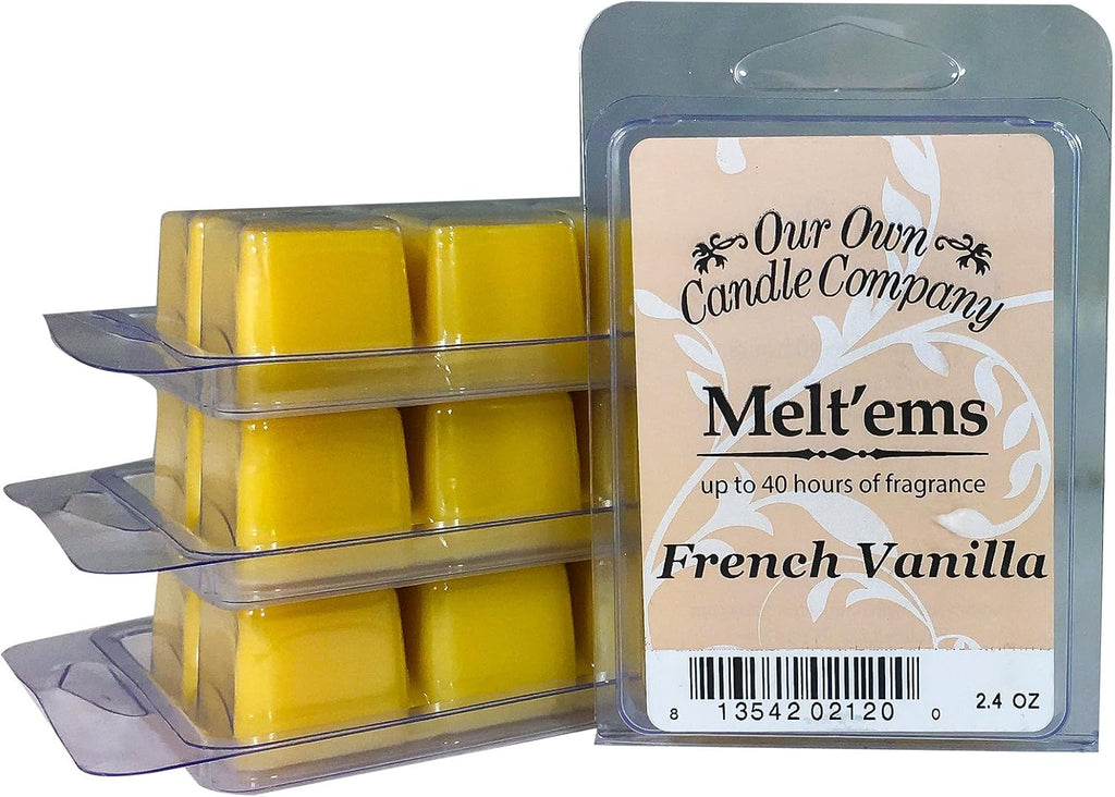 Our Own Candle Company Premium Wax Melt, French Vanilla, 6 Cubes, 2.4 oz (4 Pack)