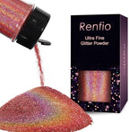 Renfio Holographic Ultra Fine Glitter Powder Metallic Resin Glitter 2.11 Oz PET by Renfio