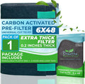 Breathe Naturally Universal Cut To Fit Carbon Activated Air Filter - Replacement Charcoal Filters - Pre Filter Carbon Sheet for Air Purifier, Vent Filters & More - Made in USA (Pack of 1, 6x48)
